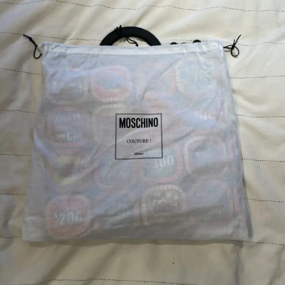 Moschino Black Shoulder Bag with Colorful Patchwork Design $1550 Retail ♥️ - Picture 3 of 6